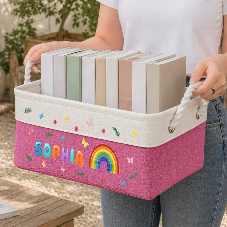 Custom-Kid'S-Name,-Rainbow-Alphabet-Personalized-Storage-Basket-2