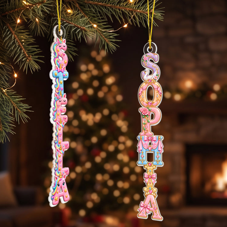 Custom-Kid's-Names-Unicorn,-Mermaid,-Squishy,-Princess-For-Daughter,-Granddaughter-Personalized-Ornament2