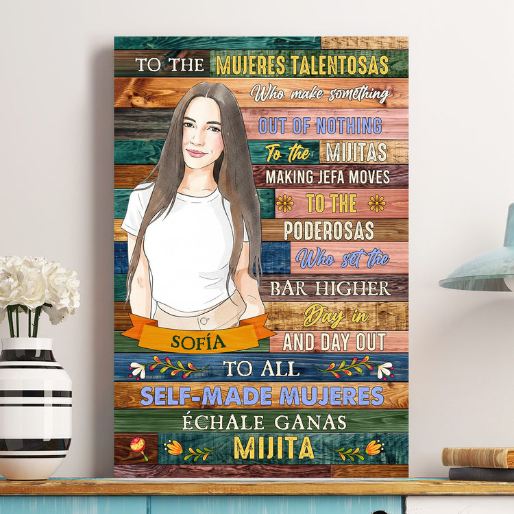 Custom-Latina-Watercolor-Photo-Inspirational-Gift-For-Her-Personalized-Poster
