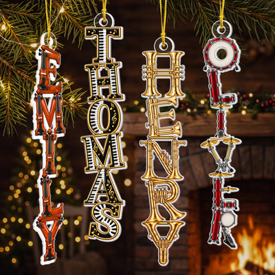 Custom Letter With Name For Music Lover, Him, Her - Personalized Ornament