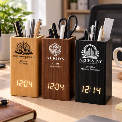 Custom Logo Gifts For Coworkers, Employees, Clients, Business Partners & Company Events - Personalized Pen Holder