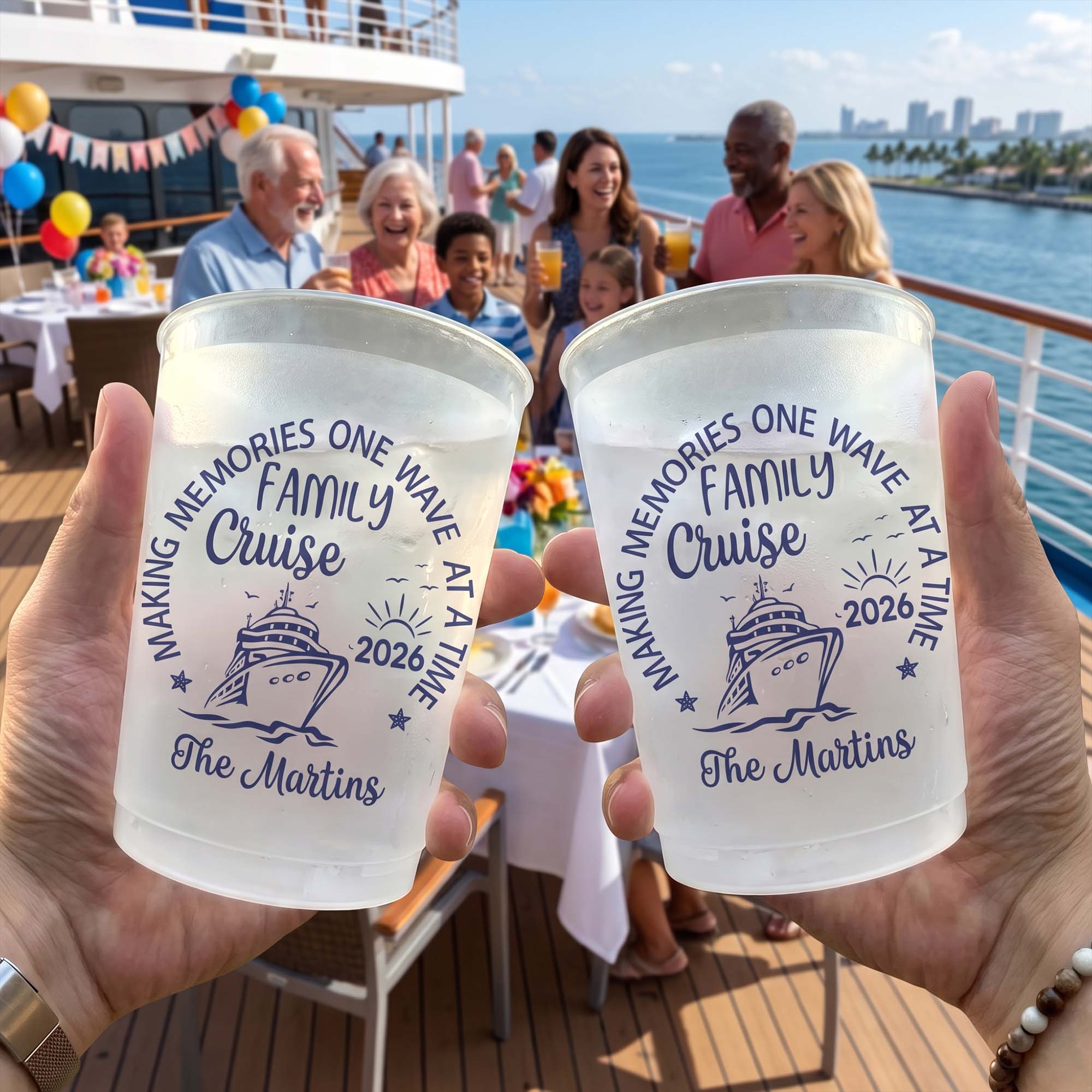 Custom-Making-Memories-One-Wave-At-A-Time-Family-Cruise-Crusing-Trip,-Friend-Trip-Personalized-Cups-1