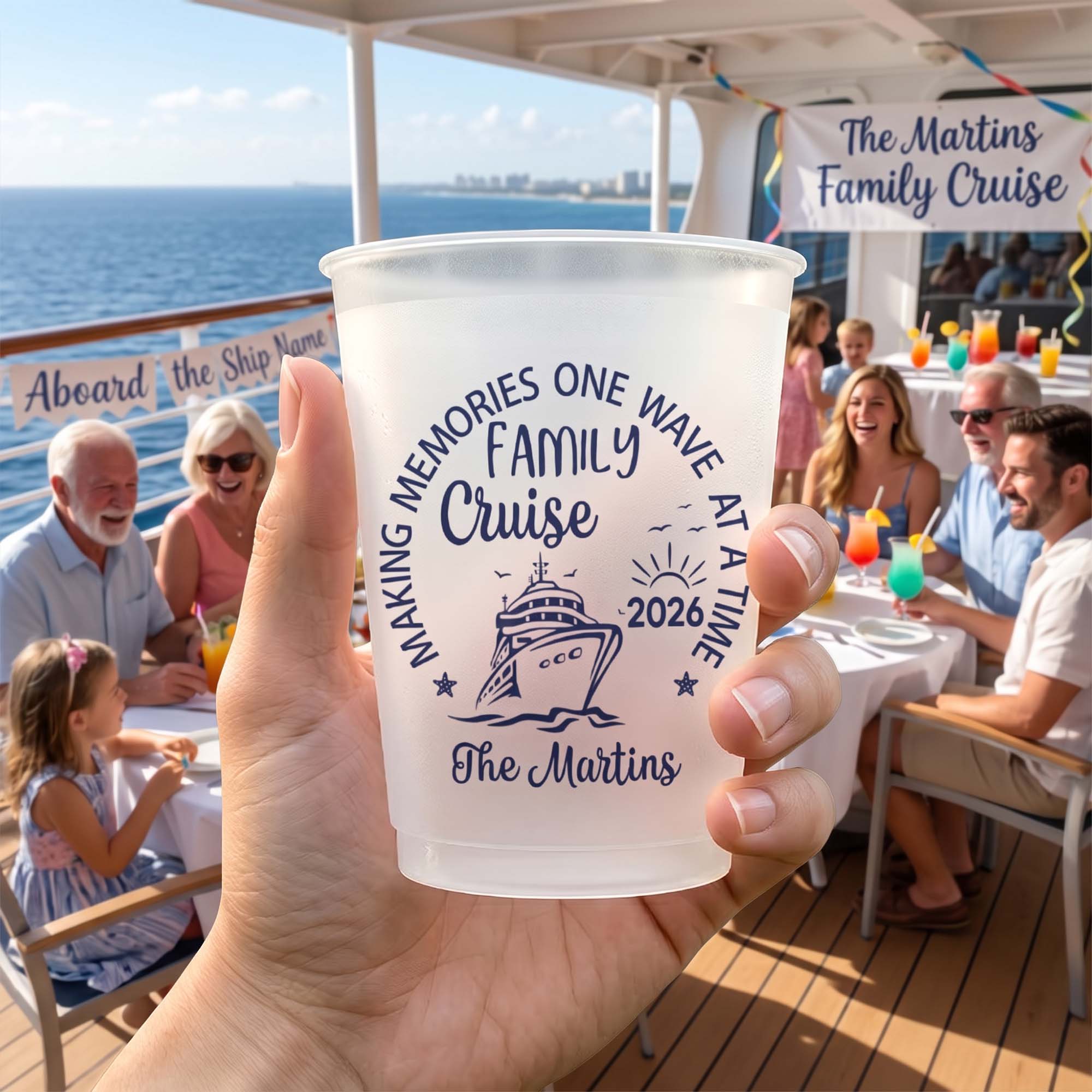 Custom-Making-Memories-One-Wave-At-A-Time-Family-Cruise-Crusing-Trip,-Friend-Trip-Personalized-Cups-3