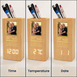 Custom-Milestone-Wedding-Anniversary-Clock-Gifts-For-Parents,-Couple-Personalized-Pen-Holder-With-Clock-5