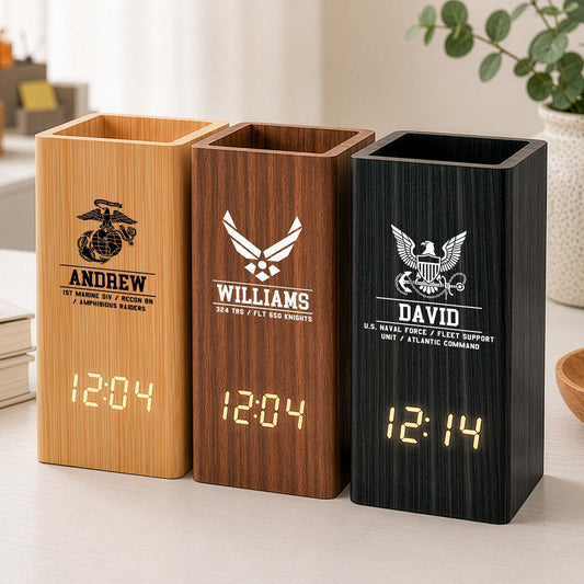 Custom-Military-Branch-Gift-For-Family-Colleague-Personalized-Pen-Holder-With-Clock1