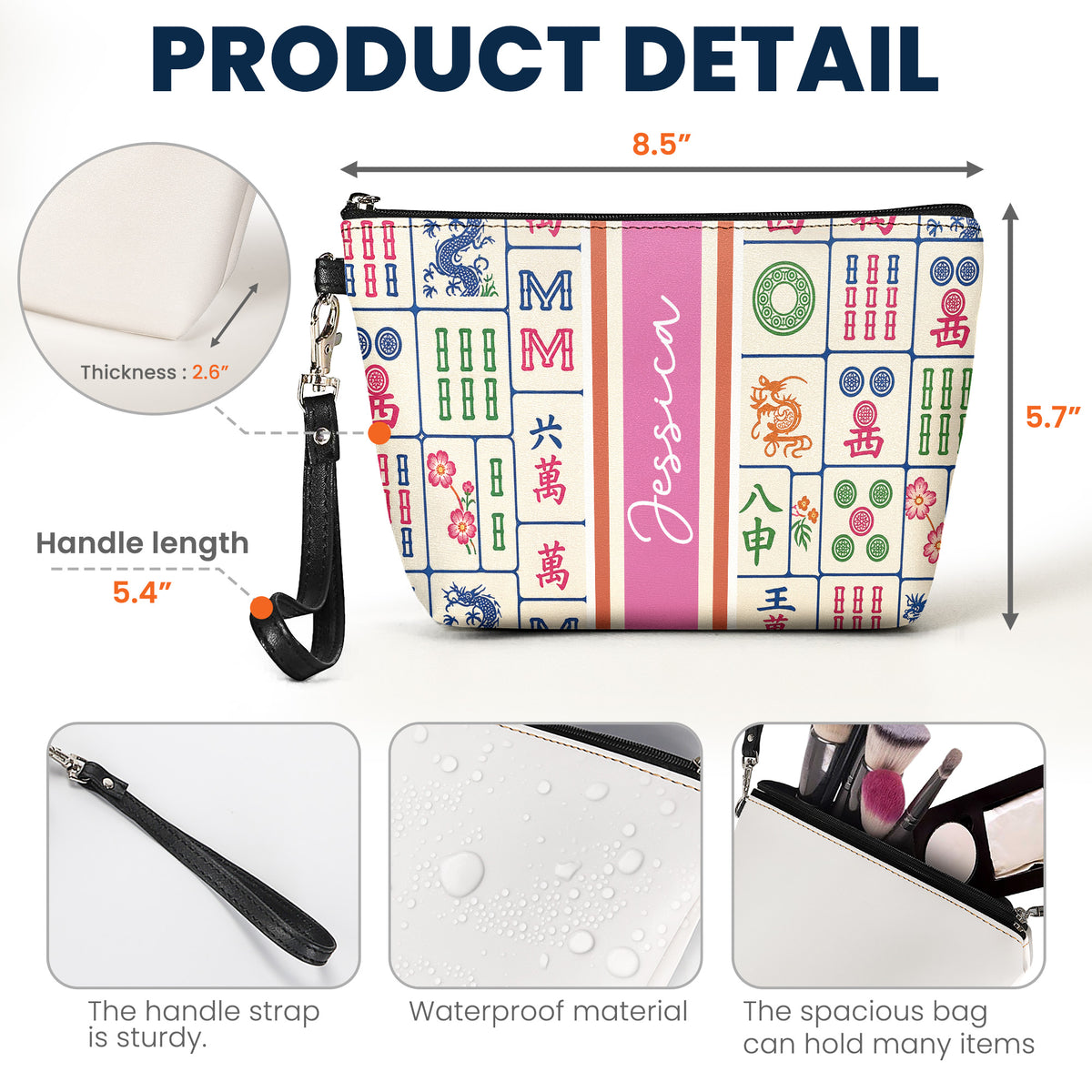Custom Monogram, Name, Custom Mahjong Tile Bag Gift For Mahjong Lovers ...