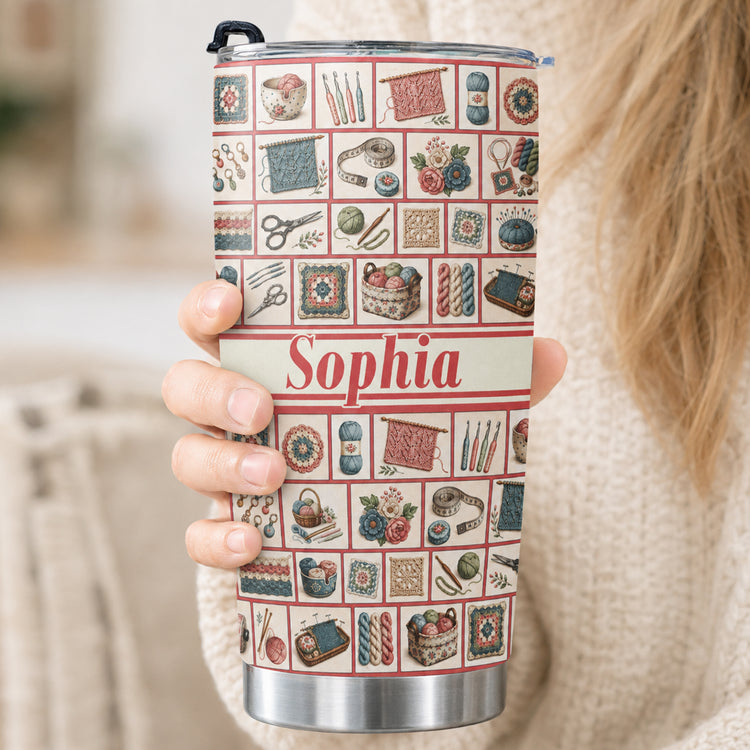 Custom-Monogram,-Name-Gift-For-Knitting,-Crocheting-Lovers-Personalized-Tumbler-3