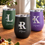 Custom-Mother-Of-Pearl-Effect-Birth-Flower-&-Initial-For-Her,-Daughter,-Coworker--Personalized-Wine-Tumbler-1