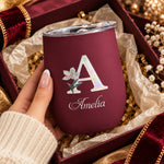Custom-Mother-Of-Pearl-Effect-Birth-Flower-&-Initial-For-Her,-Daughter,-Coworker--Personalized-Wine-Tumbler-2