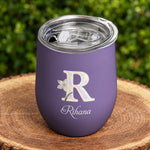 Custom-Mother-Of-Pearl-Effect-Birth-Flower-&-Initial-For-Her,-Daughter,-Coworker--Personalized-Wine-Tumbler-6