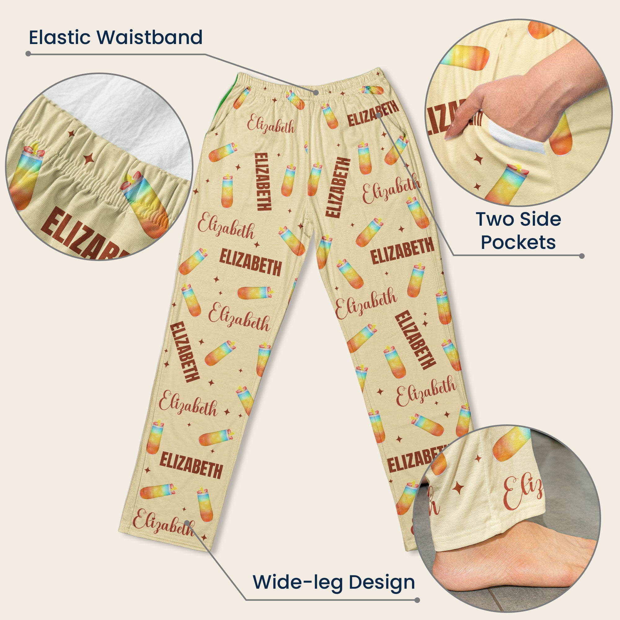 Custom-Name-&-Ahcohol,-Cocktail,-Wine--Personalized-Sweatpants,-Lounge-Pants-3