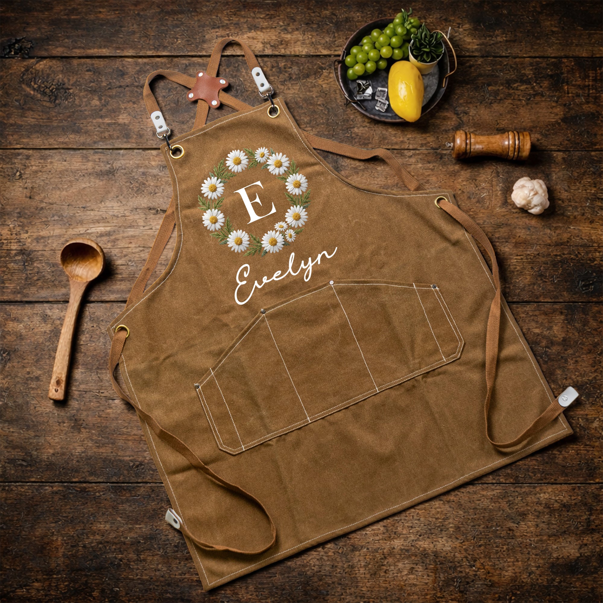 Custom-Name-And-Birth-Flower-Faux-Pattern-Personalized-Apron-3