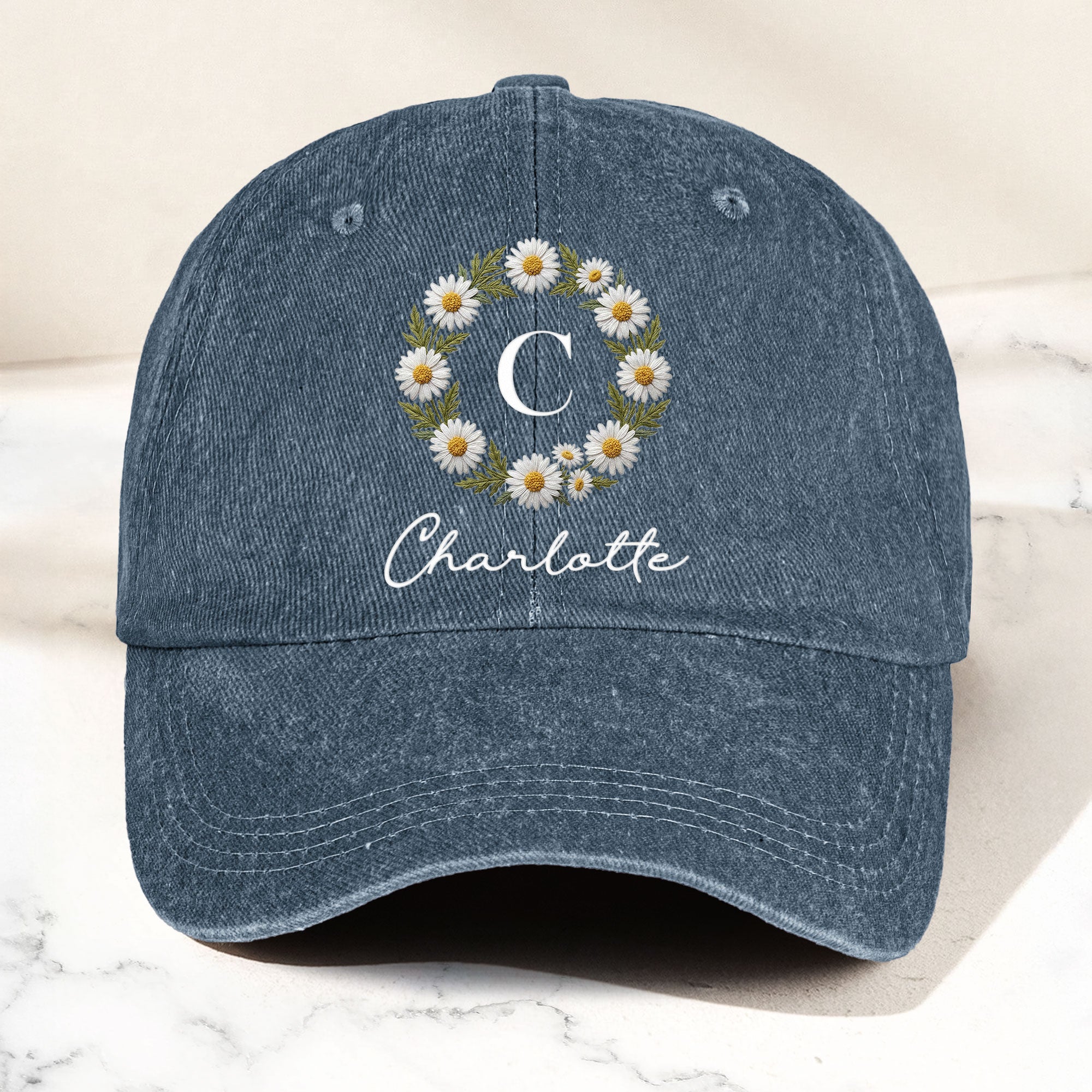 Custom-Name-And-Birth-Flower-Faux-Pattern-Personalized-Cap-4