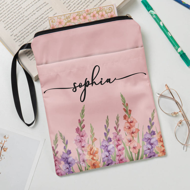 Custom-Name-&-Birth-Flower-Birthday-Gift-For-Her,-Sisters,-Daughter,-Friends-Personalized-Book-Sleeve-1