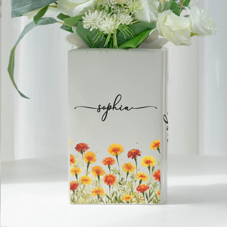 Custom-Name-&-Birth-Flower-Birthday-Gift-For-Her,-Sisters,-Daughter,-Friends-Personalized-Vase-2