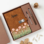 Custom-Name-&-Birth-Flower,-Faux-Oil-Pastel-Texture-Gift-For-Girl,-Besties,-Her-Personalized-Notebook-Set-1
