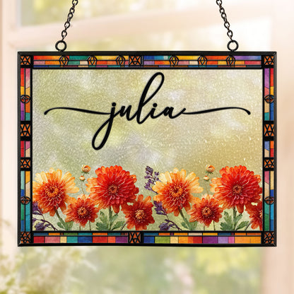 Custom-Name-Birth-Flower-Faux-Pressed-Flower-Personalized-Window-Hanging-Suncatcher-2