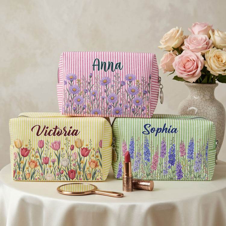 Custom-Name-&-Birth-Flower-For-Coworkers,-Teachers,-Friends,-Boss-Personalized-Makeup-Bag-2