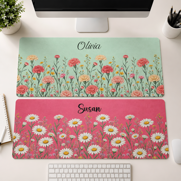 Custom-Name-&-Birth-Flower-For-Her,-Coworkers,-Daughter,-Friends-Personalized-Desk-Mat-1
