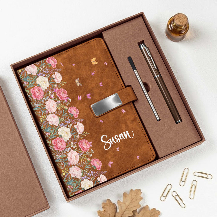 Custom-Name-&-Birth-Flower-For-Her,-Coworkers,-Daughter,-Friends-Personalized-Notebook-Set-3