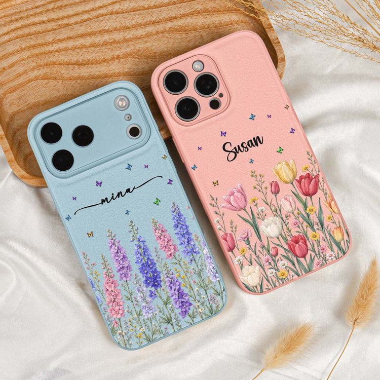 Custom-Name-&-Birth-Flower-For-Her,-Coworkers,-Daughter,-Friends-Personalized-Phone-Case-4