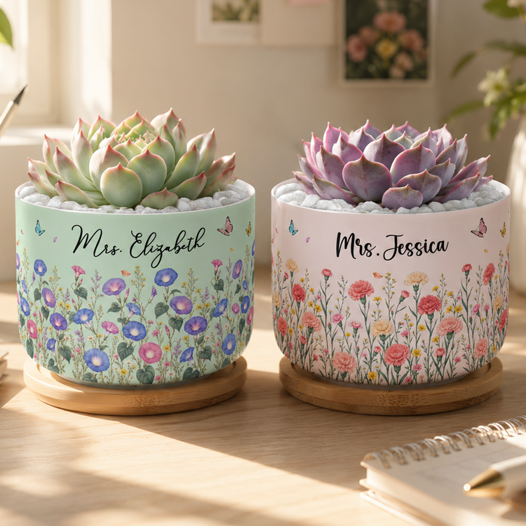 Custom-Name-&-Birth-Flower-For-Her,-Coworkers,-Daughter,-Friends-Personalized-Plant-Pot-1