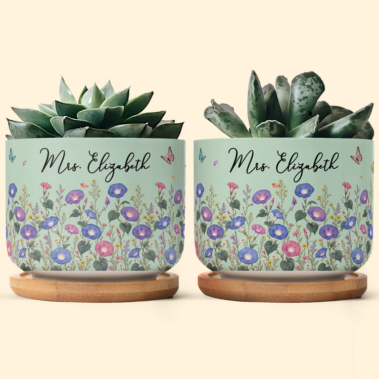 Custom-Name-&-Birth-Flower-For-Her,-Coworkers,-Daughter,-Friends-Personalized-Plant-Pot-2