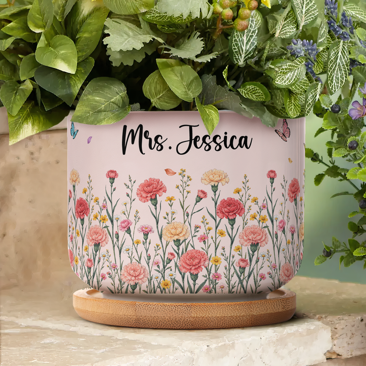 Custom-Name-&-Birth-Flower-For-Her,-Coworkers,-Daughter,-Friends-Personalized-Plant-Pot-5