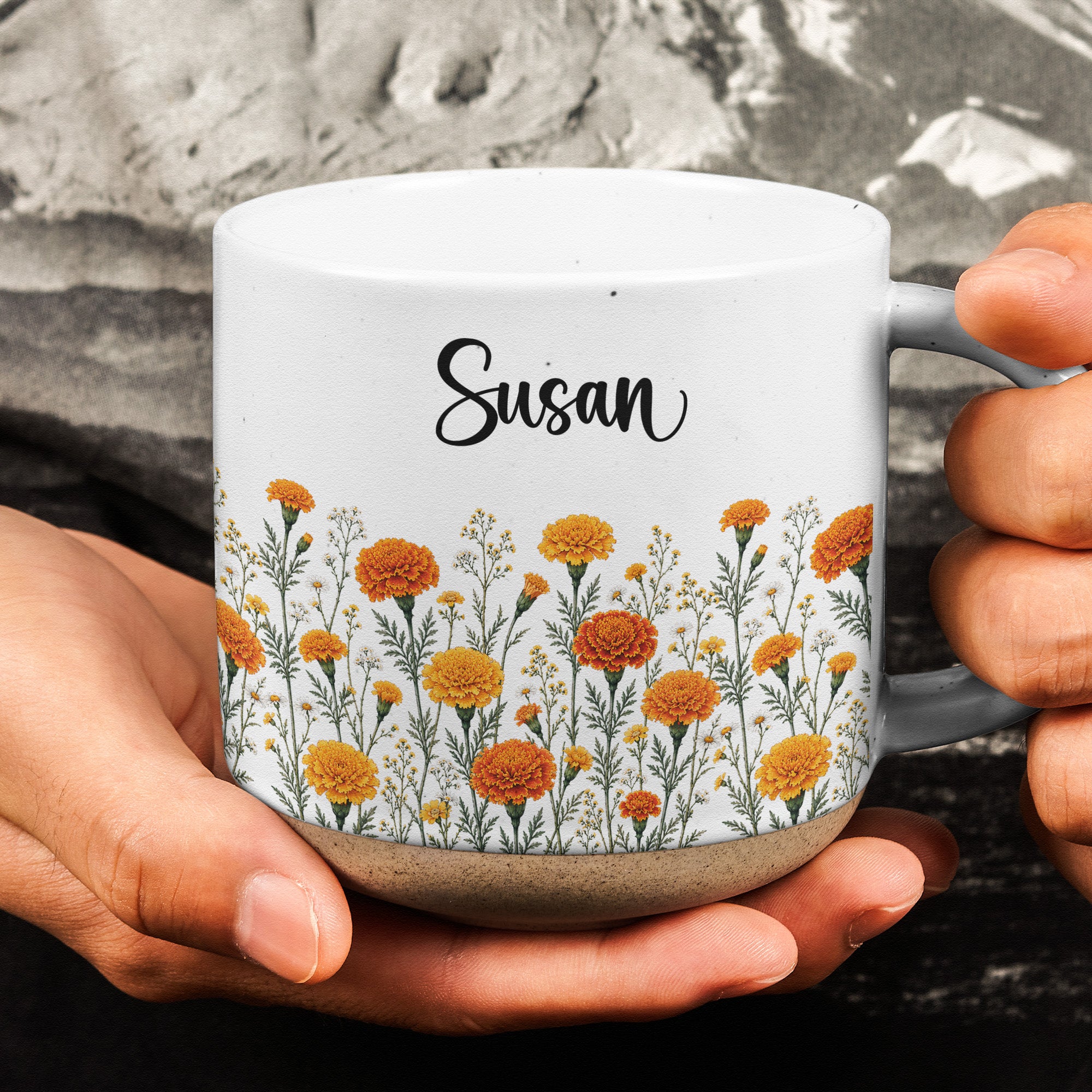 Custom-Name-&-Birth-Flower-For-Her,-Coworkers,-Daughter,-Friends-Pottery-Cup-Personalized-Mug-3