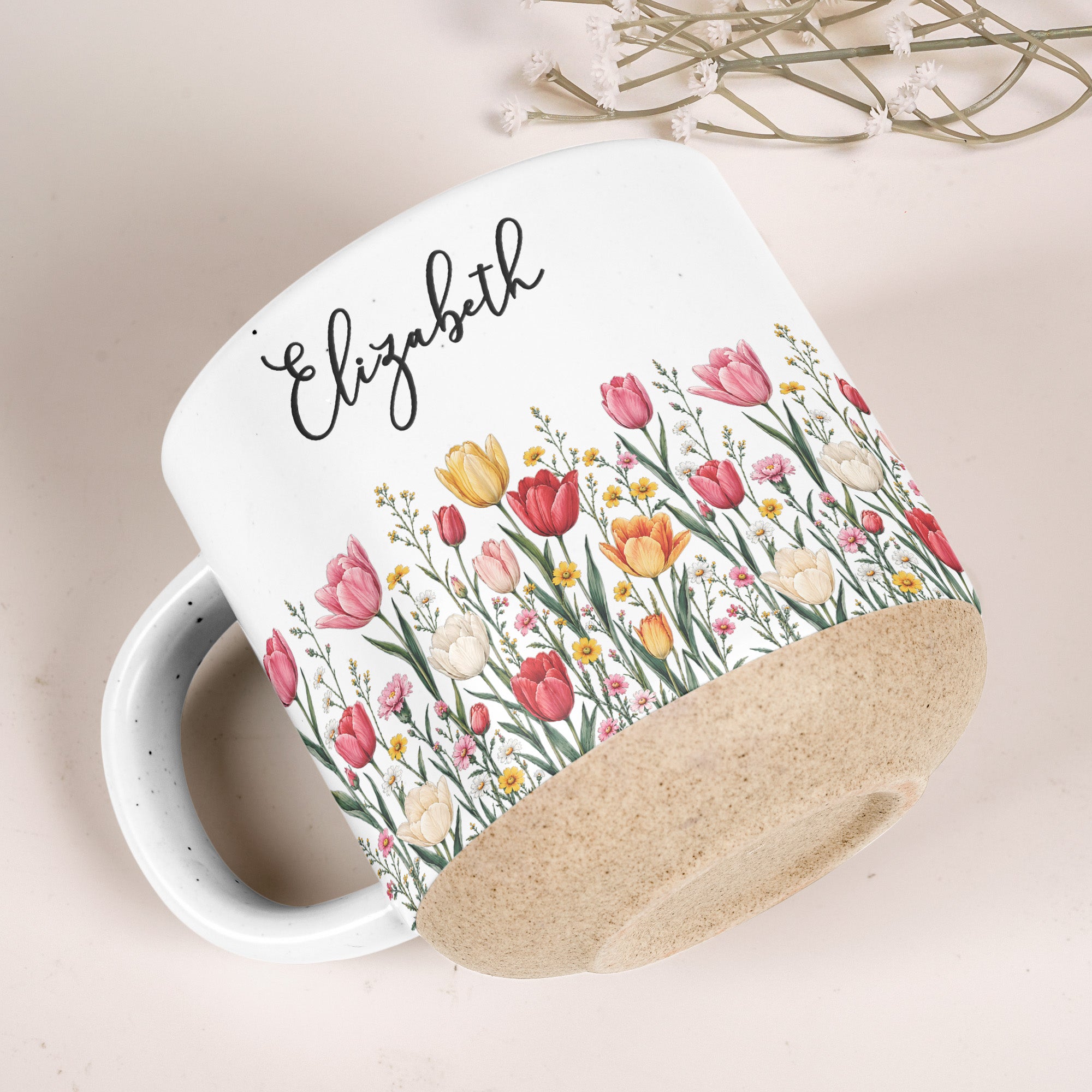 Custom-Name-&-Birth-Flower-For-Her,-Coworkers,-Daughter,-Friends-Pottery-Cup-Personalized-Mug-4