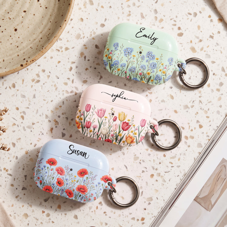 Custom-Name-&-Birth-Flower-For-Her,-Daughter,-Mom,-Friend,-Coworker-Personalized-Protective-Case-For-AirPods-1