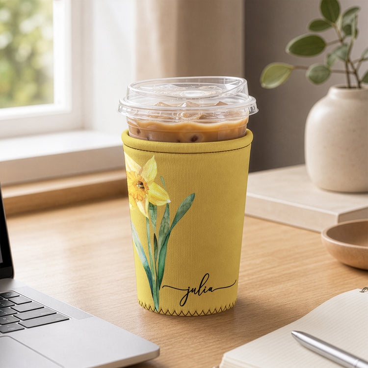Custom-Name-&-Birth-Flower-Gift-For-Her-Friends-Coworkers-Personalized-Iced-Coffee-Sleeve-6