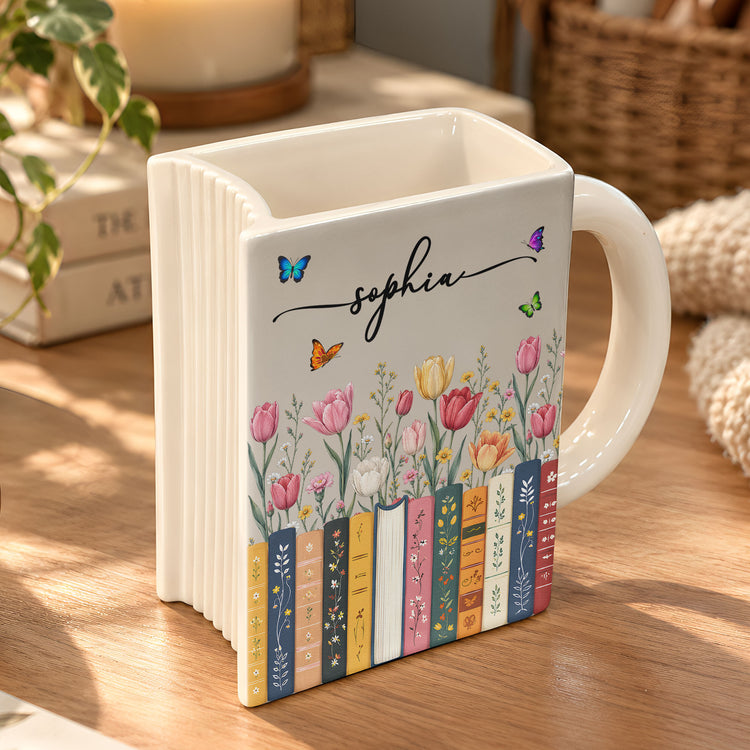 Custom-Name-&-Birth-Flower-Gift-For-Her,-Self-Gift,-Book-Lovers,-Book-Clubs-Personalized-Mug-2