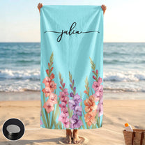 Custom-Name-&-Birth-Flower-Gift-For-Her,-Sisters,-Daughter,-Friends-Personalized-Beach-Towel-2