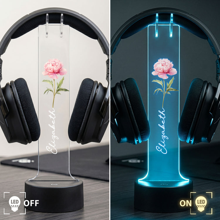 Custom-Name-&-Birth-Flower-Gift-For-Her-Version-2-Personalized-Headphone-Stand-3