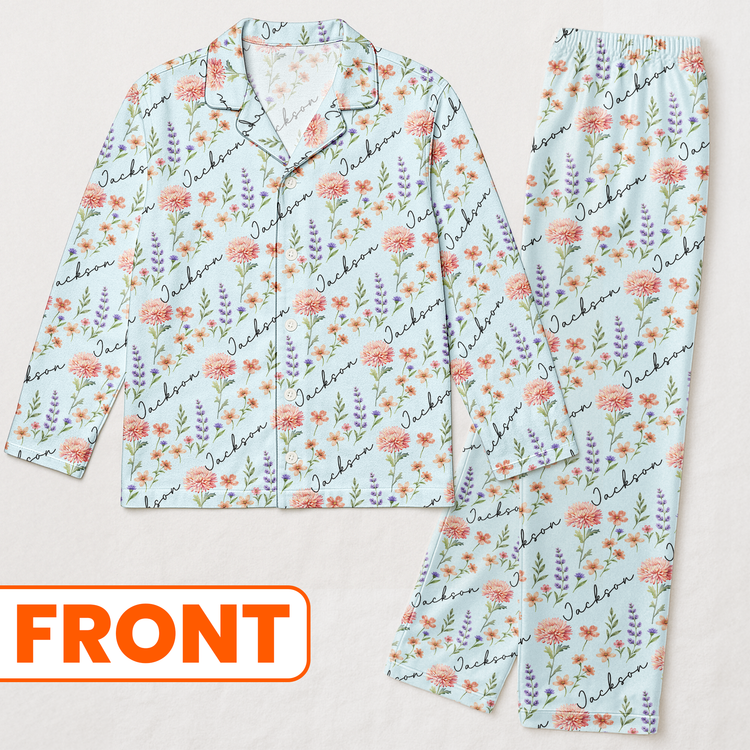 Custom-Name-&-Birth-Flower-Gifts-For-Her-Friends-Sisters-Daughters-Kids-Grandkids-Personalized-Pajamas-4
