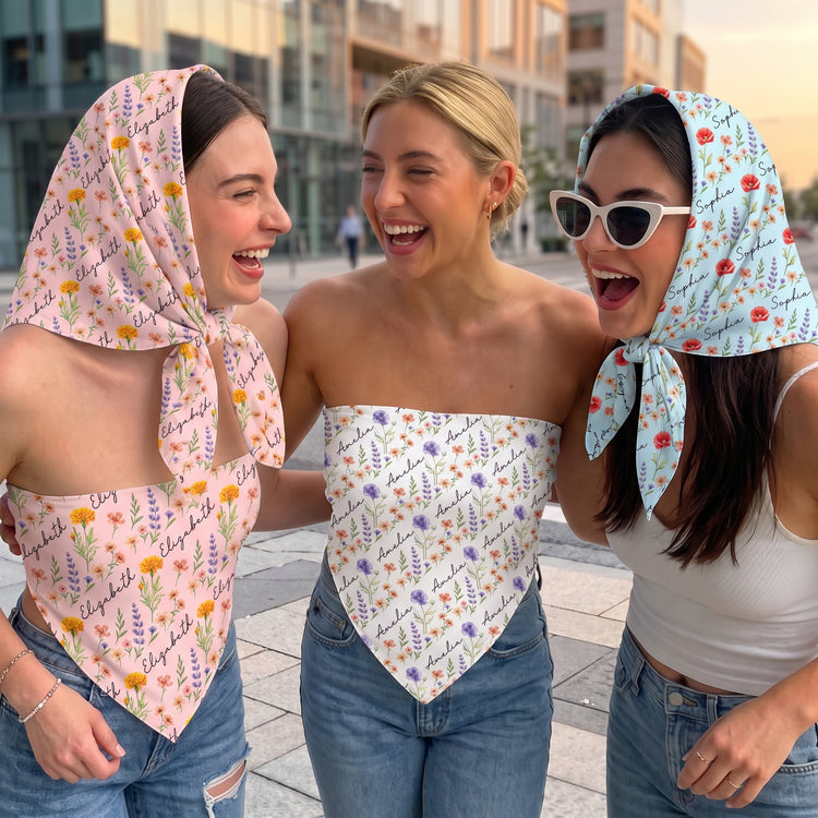 Custom-Name-&-Birth-Flower-Gifts-For-Her-Sister-BFF-Personalized-Satin-Scarf-1