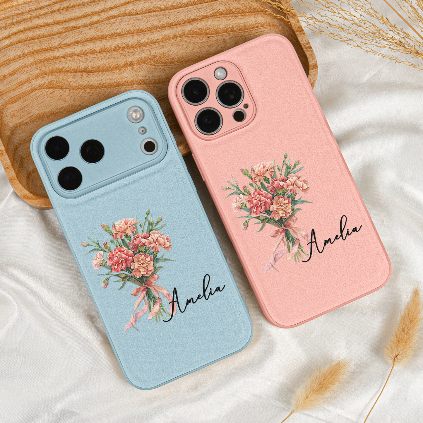 Custom-Name-&-Birth-Flower-Gifts-For-Her,-Sisters,-Daughter,-Friends-Personalized-Leather-Phonecase-2