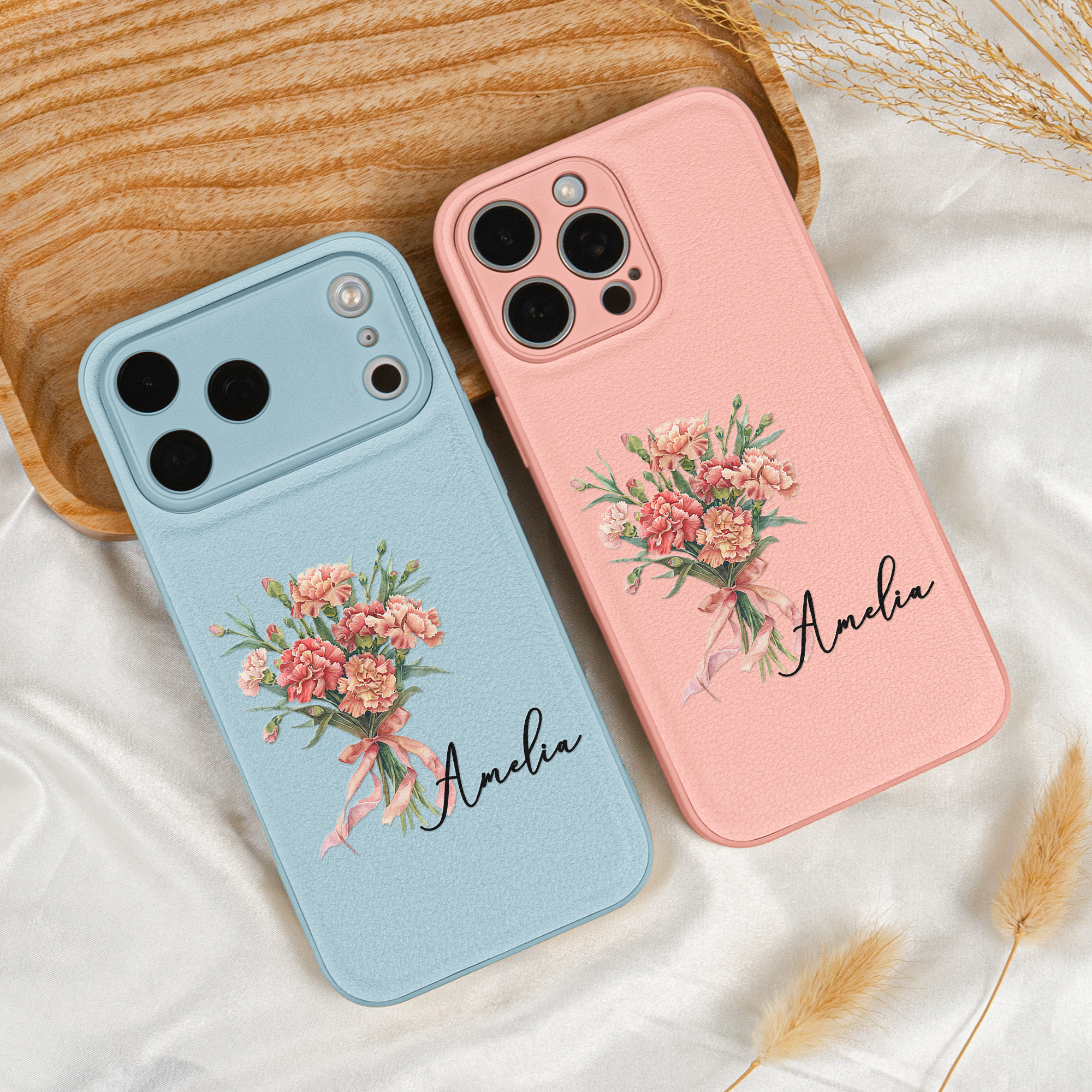 Custom-Name-&-Birth-Flower-Gifts-For-Her,-Sisters,-Daughter,-Friends-Personalized-Leather-Phonecase-2