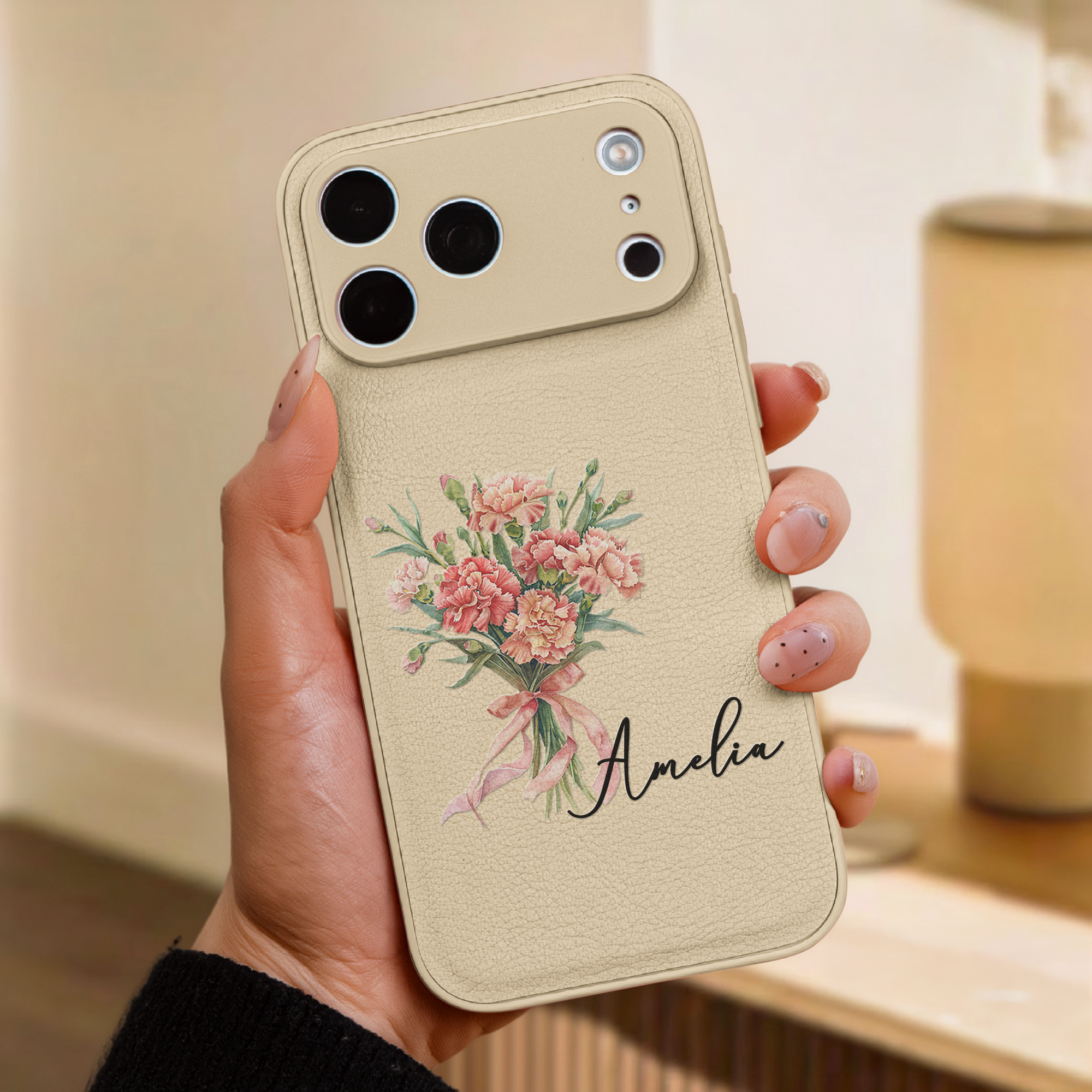Custom-Name-&-Birth-Flower-Gifts-For-Her,-Sisters,-Daughter,-Friends-Personalized-Leather-Phonecase-3