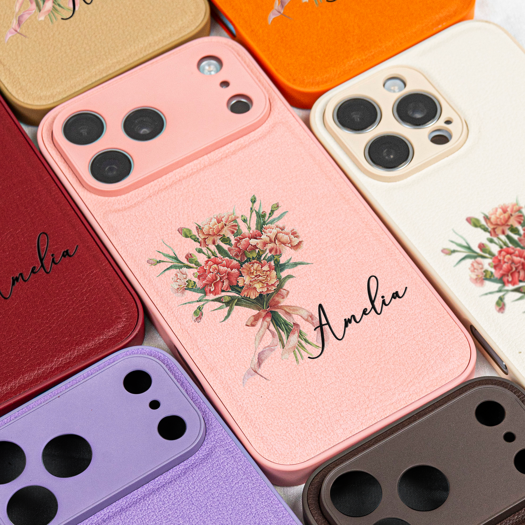 Custom-Name-&-Birth-Flower-Gifts-For-Her,-Sisters,-Daughter,-Friends-Personalized-Leather-Phonecase-5