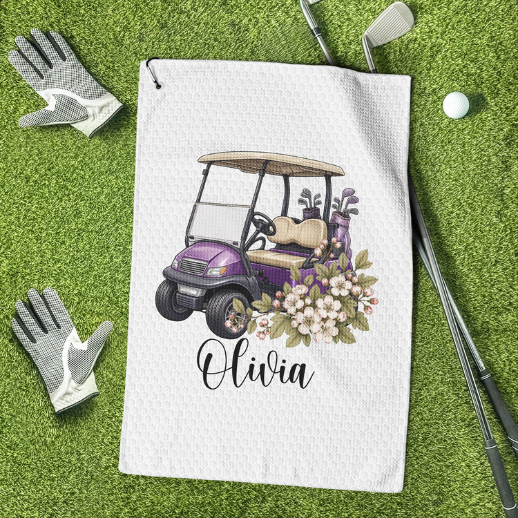 Custom-Name,-Birth-Flower,-Girls-Golf,-Golf-Pouch,-Gift-For-Golf-Lover,-Golf-Player,-Golf-Girls-Personalized-Golf-Towel-1