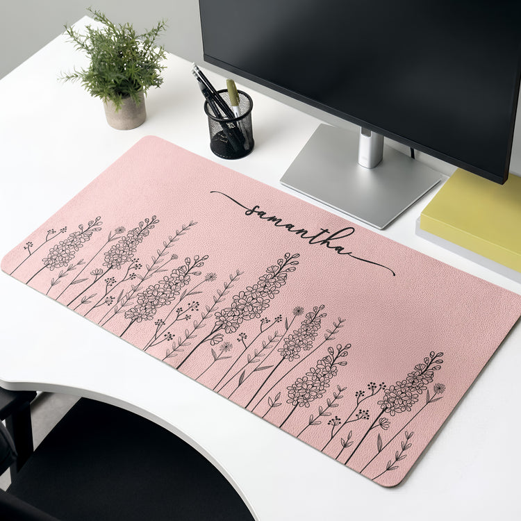 Custom-Name-Birth-Flower-Line-Art-Gift-For-Her-Friends-Sisters-Coworkers-Personalized-Desk-Mat-2