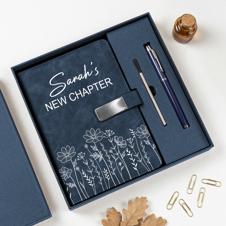 Custom-Name-&-Birth-Flower-New-Chapter-Retirement-Christmas-Birthday-Gifts-For-Her-Coworker-Personalized-Notebook-Set1
