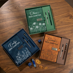 Custom-Name-&-Birth-Flower-New-Chapter-Retirement-Christmas-Birthday-Gifts-For-Her-Coworker-Personalized-Notebook-Set2