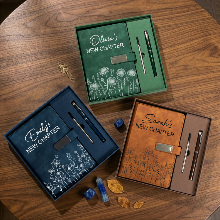 Custom-Name-&-Birth-Flower-New-Chapter-Retirement-Christmas-Birthday-Gifts-For-Her-Coworker-Personalized-Notebook-Set2