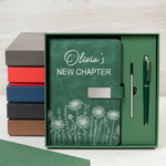 Custom-Name-&-Birth-Flower-New-Chapter-Retirement-Christmas-Birthday-Gifts-For-Her-Coworker-Personalized-Notebook-Set6