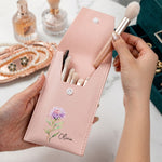 Custom-Name-&-Birth-Flower-Personalized-Makeup-Brush-Bag-3