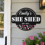 Custom-Name,-Birth-Flower-She-Shed,-Woman-Cave-Personalized-Metal-Sign-1