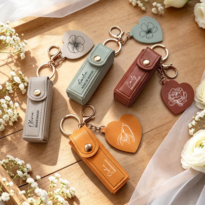 Custom-Name-&-Birth-Flower-Wedding-Gifts-For-Bridesmaid-Lipstick-Case-With-Mirror-Personalized-Keychain